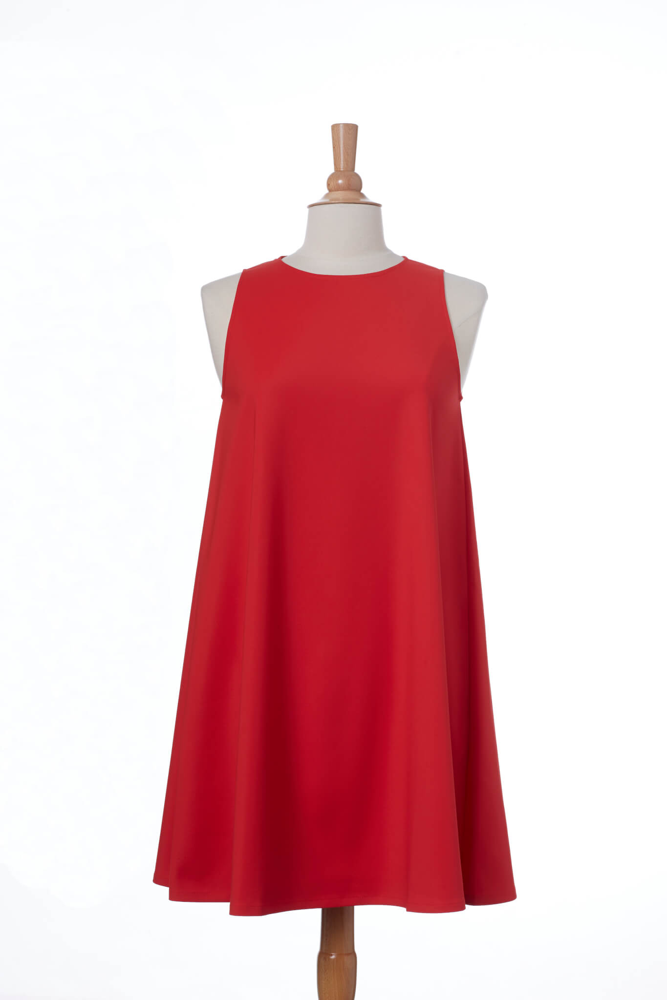 Jazia - A-Line Sleeveless Dress - Fiery Red - Emerald Jaaz