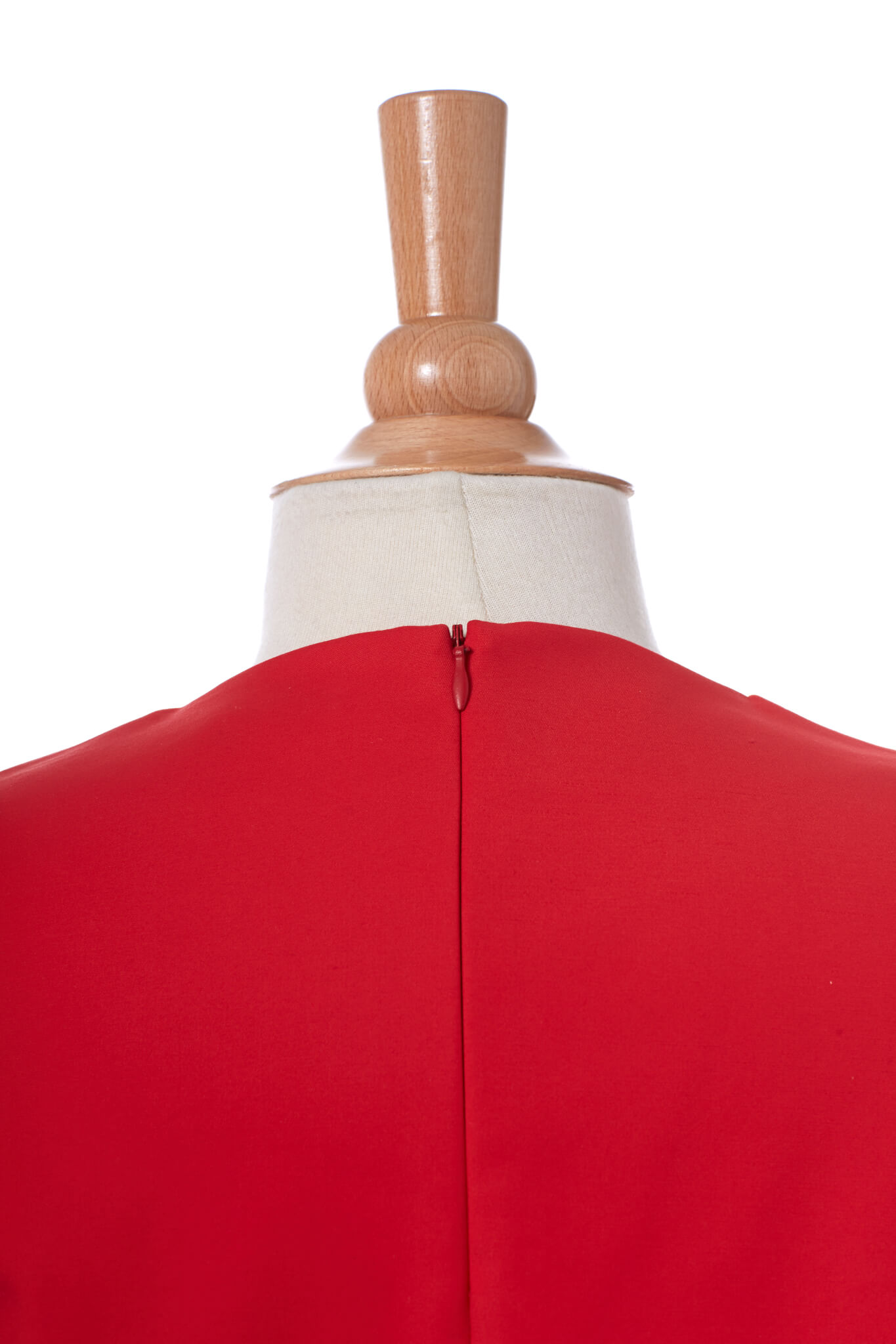 Jaya - Straight Dress with Three-Quarter Sleeves - Fiery Red